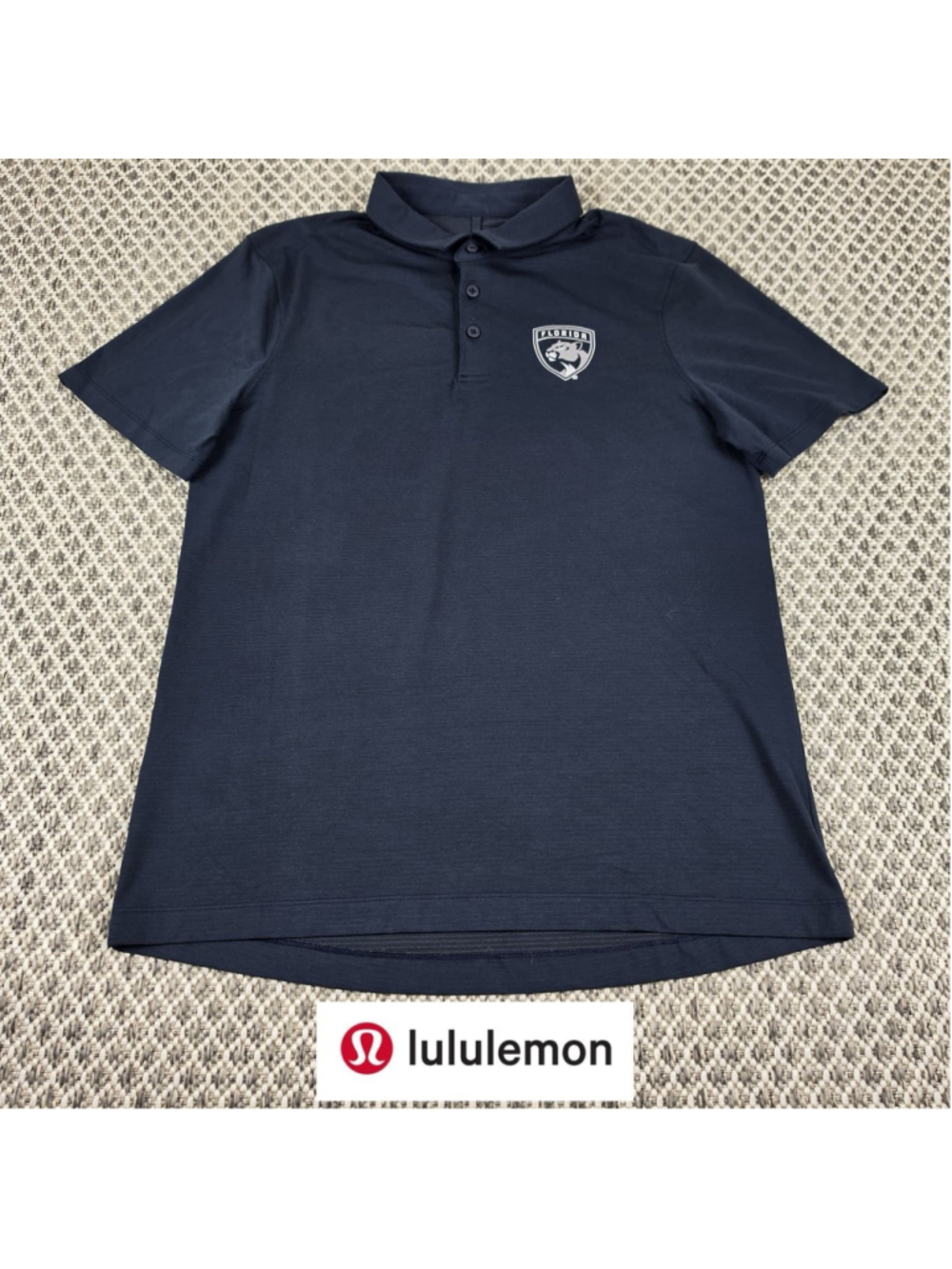 Lululemon Florida Panthers Polo Shirt Mens M Black Golf Performance Stretch